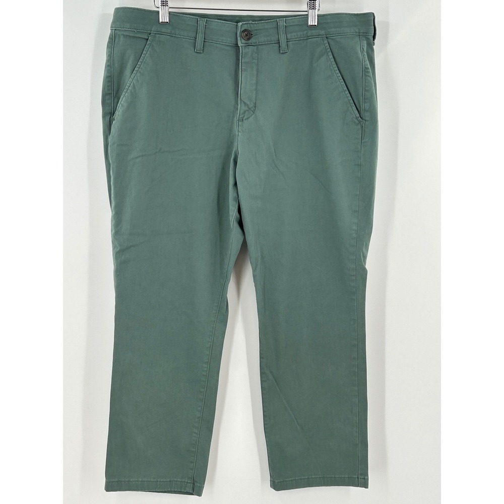 St‎ Johns Bay Girlfriend Chino Pants Womens 18 Petite Sage Green Stretch Twill